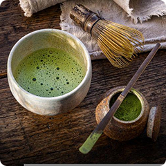 Traditional ceremonial matcha tea from Uji, Japan, served in Berlin
